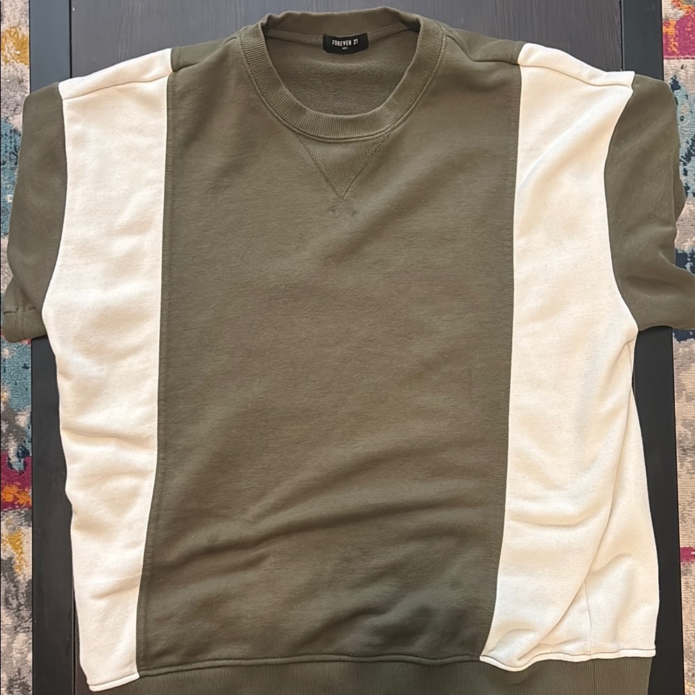 Forever 21 Olive and Cream Men's Shirt